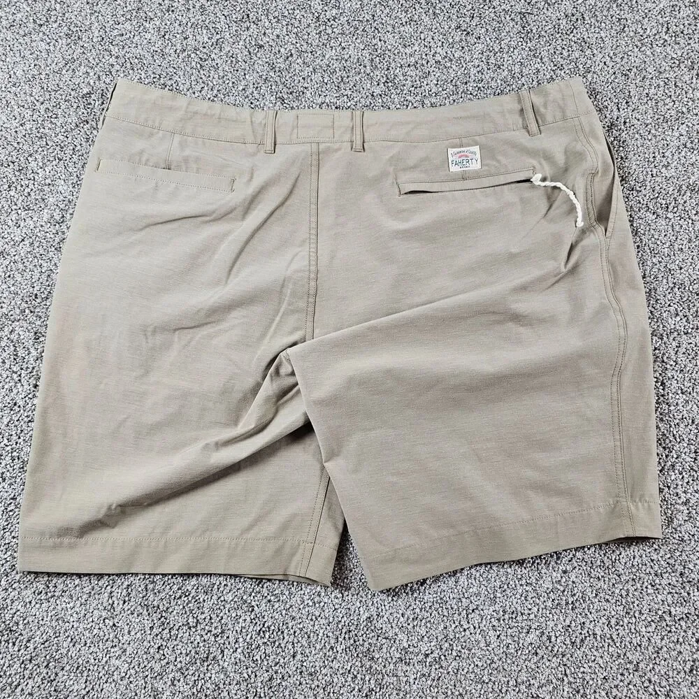 Faherty Shorts Mens 42 Khaki Stretch Performance All Day Chino Hiking Camping